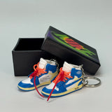 air jordan 1 | mini sneakers | keychain trend | Sneakerhead | white | orange| blue | UNC off white