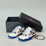 air jordan 4 | nike AJ4 | sneaker keychain | miniature box | sneaker accessories | sneaker charm | white | blue | black