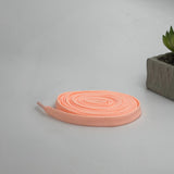 Fluorescent peach flat laces for AJ1, Dunk, Air Jordan, Vans, and Converse sneakers