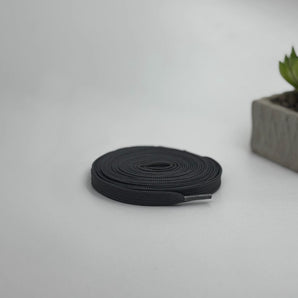 Dark grey flat laces for AF1, AJ1, Nike Dunk, and Adidas Originals sneakers