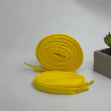AJ1 Yellow high top sneaker flat shoelaces