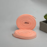 Streetwear flat laces in fluorescent peach for AF1, Adidas, Puma, On Cloud, and Hoka trainers