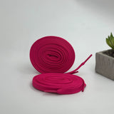 Premium flat laces in fuchsia for Air Jordan, AF1, Adidas Originals, Puma, and On Cloud trainers