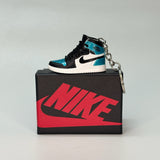 air jordan 1 | nike AJ1 | sneaker keychain | miniature box | sneaker accessories | sneaker charm | UNC | black | white | blue