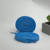 Trendy flat laces in sky blue for Air Jordan, AF1, Converse, On Cloud, and Puma trainers