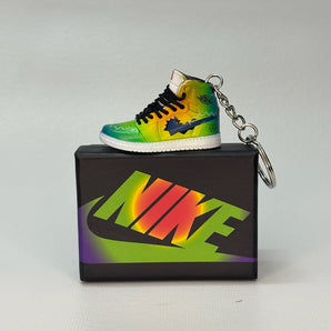 air jordan 1 | nike AJ1 | sneaker keychain | miniature box  | sneaker collector | sneaker accessories | yellow| green| black| balvin