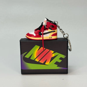 air jordan 1 | nike AJ1 | sneaker keychain | miniature box | sneaker accessories | sneaker charm | 
red | yellow | white | Chicago
