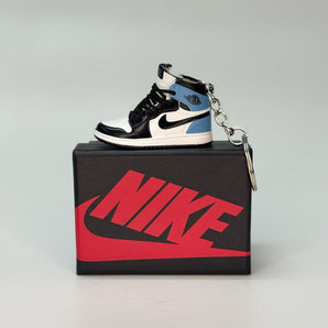 air jordan 1 | nike AJ1 | sneaker keychain | miniature box | sneaker accessories | sneaker charm | black | blue | white | obsidian