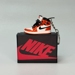 air jordan 1 | nike AJ1 | sneaker keychain | miniature box | sneaker accessories | sneaker charm | backbone | orange | black | white
