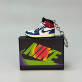 air jordan 1 | nike AJ1 | sneaker keychain | miniature box | sneaker accessories | sneaker charm | union | blue | white
