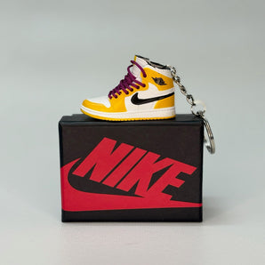 air jordan 1 | nike AJ1 | sneaker keychain | miniature box | sneaker accessories | sneaker charm | yellow | white 