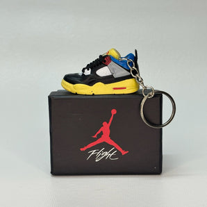 air jordan 4 | nike AJ4 | sneaker keychain | miniature box | sneaker accessories | sneaker charm | black | yellow | blue | union