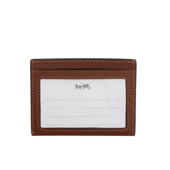 Coach Cardholder - Pebbled Leather Saddle