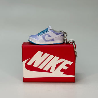 dunk | nike | sneaker keychain | miniature box | sneaker accessories | sneaker charm | union | blue | white
