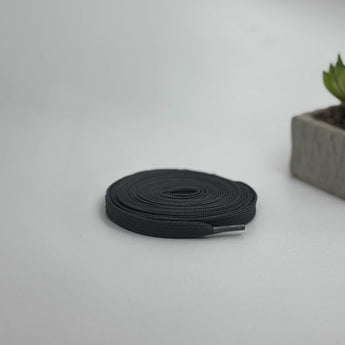 Dark grey flat laces for AF1, AJ1, Nike Dunk, and Adidas Originals sneakers