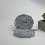 Premium grey flat laces for Air Jordan, Adidas Originals, On Cloud, Puma, and New Balance shoes