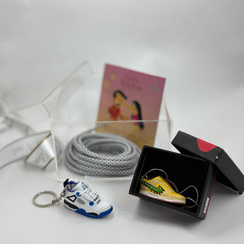 Gift set for Rakhi with sneaker pendant and colourful lace