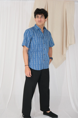 Indigo Motif Block Print Shirt | Cotton Shirts for summer | Jaipur print shirts