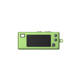 Back of green Kodak Charmera showing LCD screen, viewfinder and control buttons
