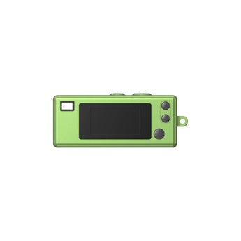 Back of green Kodak Charmera showing LCD screen, viewfinder and control buttons
