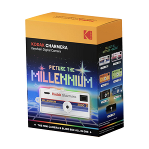 Kodak Charmera Millennium blind box packaging showing all 6 styles plus secret edition