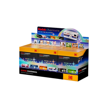 Kodak Charmera Millennium retail display case with all blind box styles