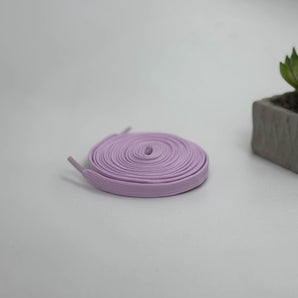 Lavender flat laces for AJ1, Dunk SB, Vans, and Adidas lifestyle sneakers