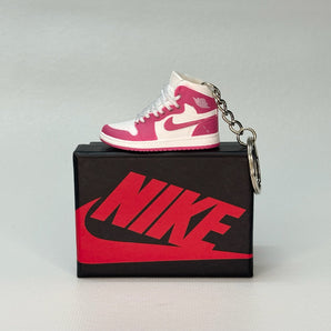 air jordan 1 | nike AJ1 | sneaker keychain | miniature box | sneaker accessories | sneaker charm | pink | white 
