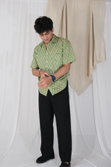 Parrot Green Block Print Shirt | Cotton Shirts for summer | Jaipur print shirts