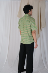 Parrot Green Block Print Shirt | Cotton Shirts for summer | Jaipur print shirts
