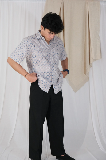 Pastel Floret Block Print Shirt | Cotton Shirts for summer | Jaipur print shirts