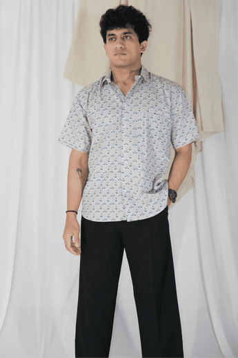 Pastel Floret Block Print Shirt | Cotton Shirts for summer | Jaipur print shirts