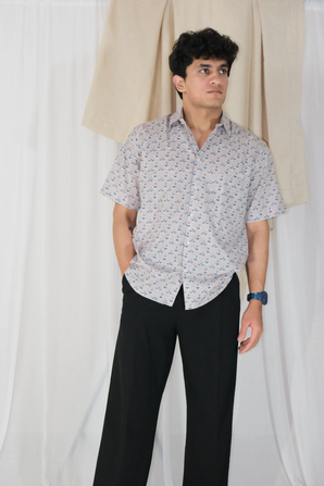 Pastel Floret Block Print Shirt | Cotton Shirts for summer | Jaipur print shirts