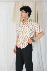 Pink Floral Block Print Shirt | Cotton Shirts for summer | Jaipur print shirts