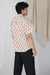 Pink Floral Block Print Shirt | Cotton Shirts for summer | Jaipur print shirts