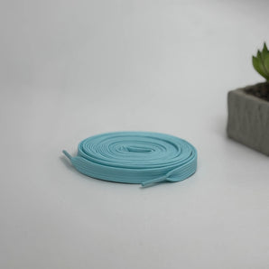 Powder blue flat laces for AJ1, Nike Dunk, Vans, and Adidas Originals sneakers