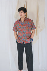 Red Ajrak Block Print Shirt | Cotton Shirts for summer | Jaipur print shirts