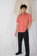 Red Camel Block Print Shirt | Cotton Shirts for summer | Jaipur print shirts