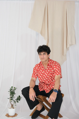 Red Camel Block Print Shirt | Cotton Shirts for summer | Jaipur print shirts