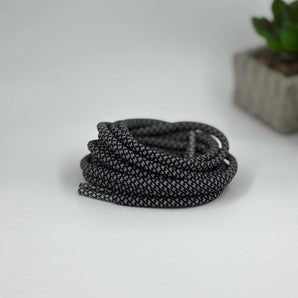 Black Grey Reflective laces for Yeezy 350 | Glow in the dark round laces | Shiny shoe laces | Laces for Air Force 1