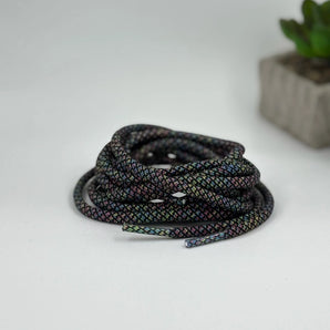 Dark Multicolour Reflective laces for Yeezy 350 | Glow in the dark round laces | Shiny shoe laces | Laces for Air Force 1