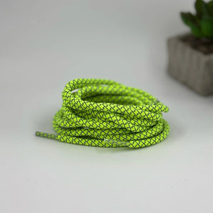 Green Reflective laces for Yeezy 350 | Glow in the dark round laces | Shiny shoe laces | Laces for Air Force 1
