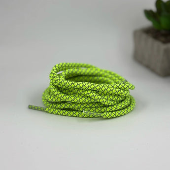 Green Reflective laces for Yeezy 350 | Glow in the dark round laces | Shiny shoe laces | Laces for Air Force 1