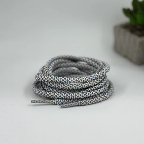 Light Multicolour Reflective laces for Yeezy 350 | Glow in the dark round laces | Shiny shoe laces | Laces for Air Force 1