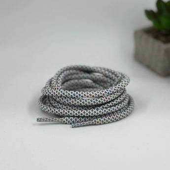 Light Multicolour Reflective laces for Yeezy 350 | Glow in the dark round laces | Shiny shoe laces | Laces for Air Force 1