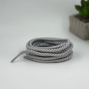 Silver Grey Reflective laces for Yeezy 350 | Glow in the dark round laces | Shiny shoe laces | Laces for Air Force 1