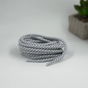 White Grey Reflective laces for Yeezy 350 | Glow in the dark round laces | Shiny shoe laces | Laces for Air Force 1
