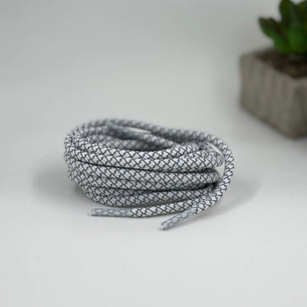 White Grey Reflective laces for Yeezy 350 | Glow in the dark round laces | Shiny shoe laces | Laces for Air Force 1