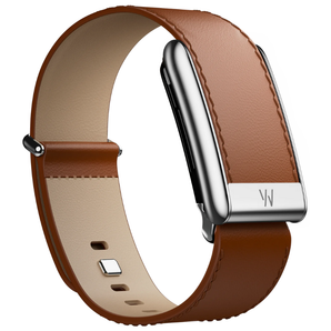 Whoop 5.0 LeatherLuxe Bands - Chestnut Cream with Titanium (12 Month Peak Subscription Included)