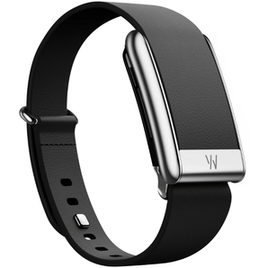 Whoop 5.0 LeatherLuxe Tapered Bands - Black with Titanium (12 Month Peak Subscription Included)
